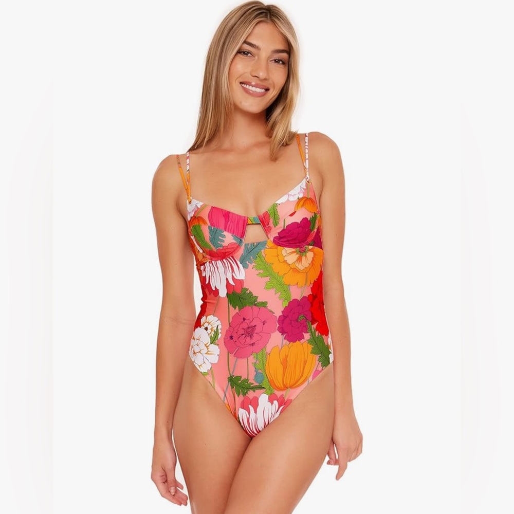 Trina Turk Women's Standard Sunny Bloom Underwire One Piece - size 6